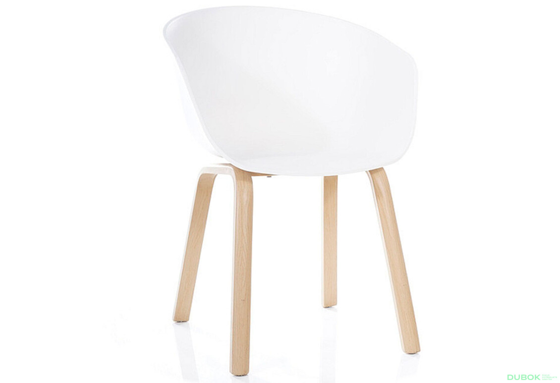 Fotografie 4 - Židle Ego PP, bílý / kov, barva: dub