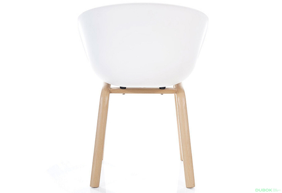 Fotografie 6 - Židle Ego PP, bílý / kov, barva: dub