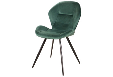 Židle Ginger Velvet zelený Bluvel 78, matná černá kov