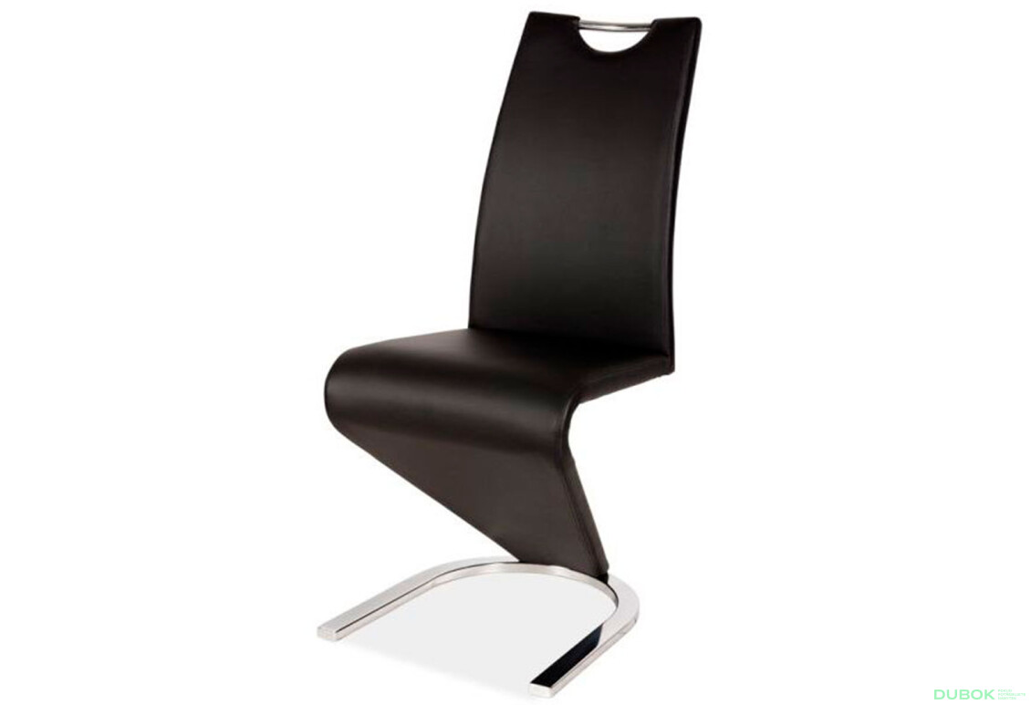 Židle H-090 Chrom, černá ekokůže