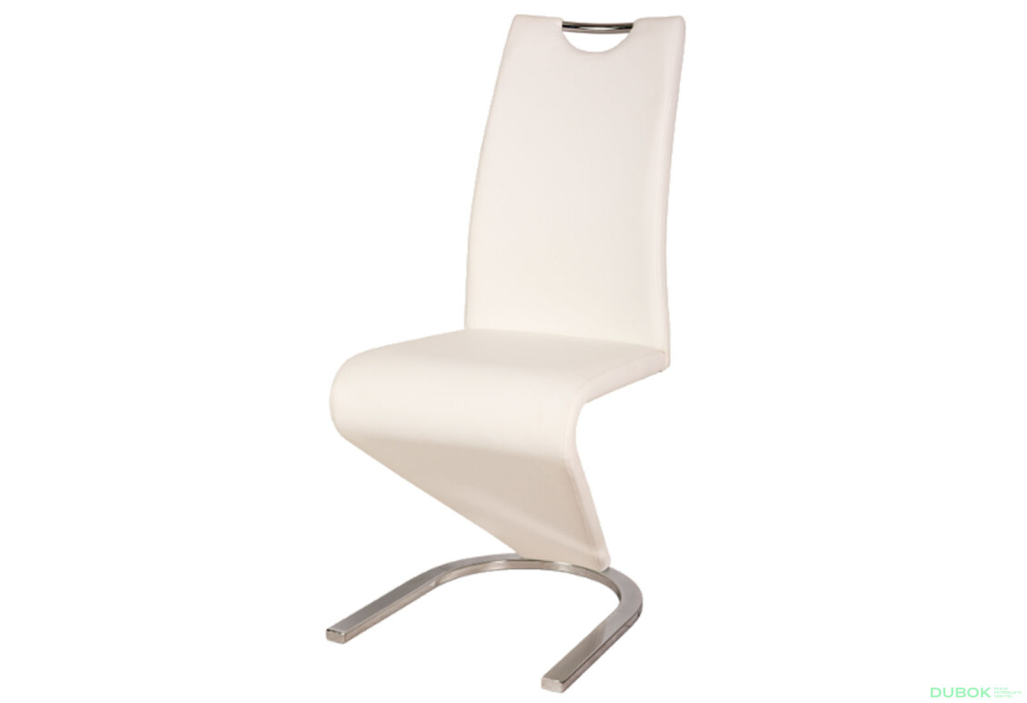 Židle H-090 Chrom, bílá ekokůže