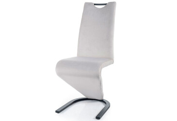 Židle H-090 Velvet světle šedý Bluvel 03, matná černá kov