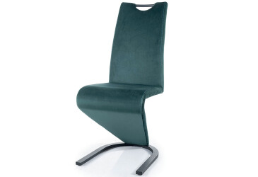 Židle H-090 Velvet zelený Bluvel 78, matná černá kov