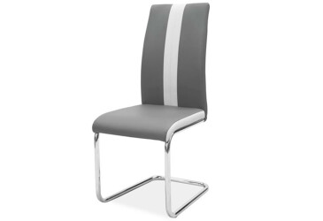 Židle H-200 Chrom, šedá ekokůže