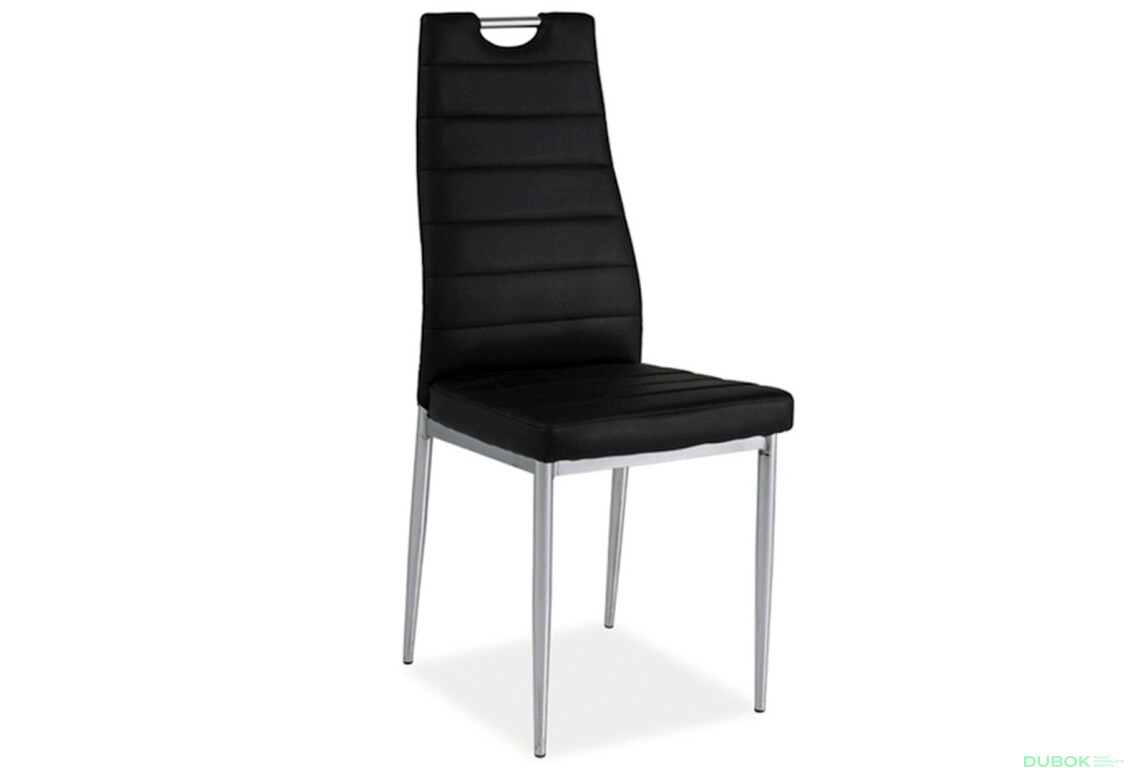 Fotografie 2 - Židle H-260 Chrom, černá ekokůže