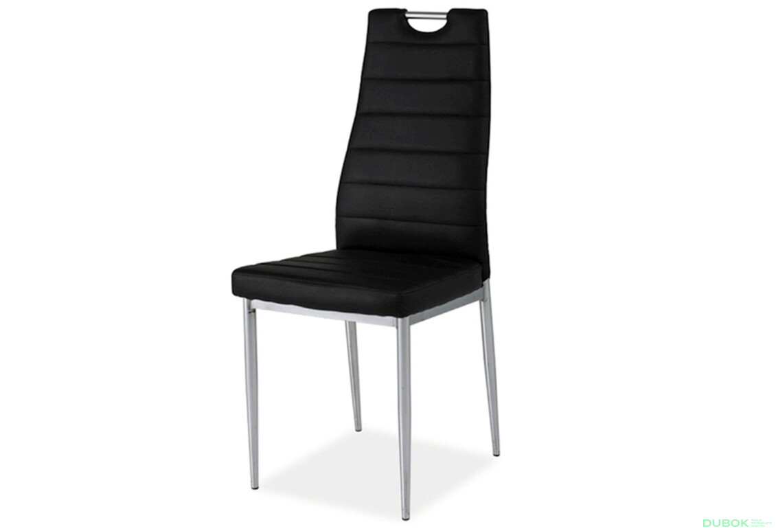 Židle H-260 Chrom, černá ekokůže