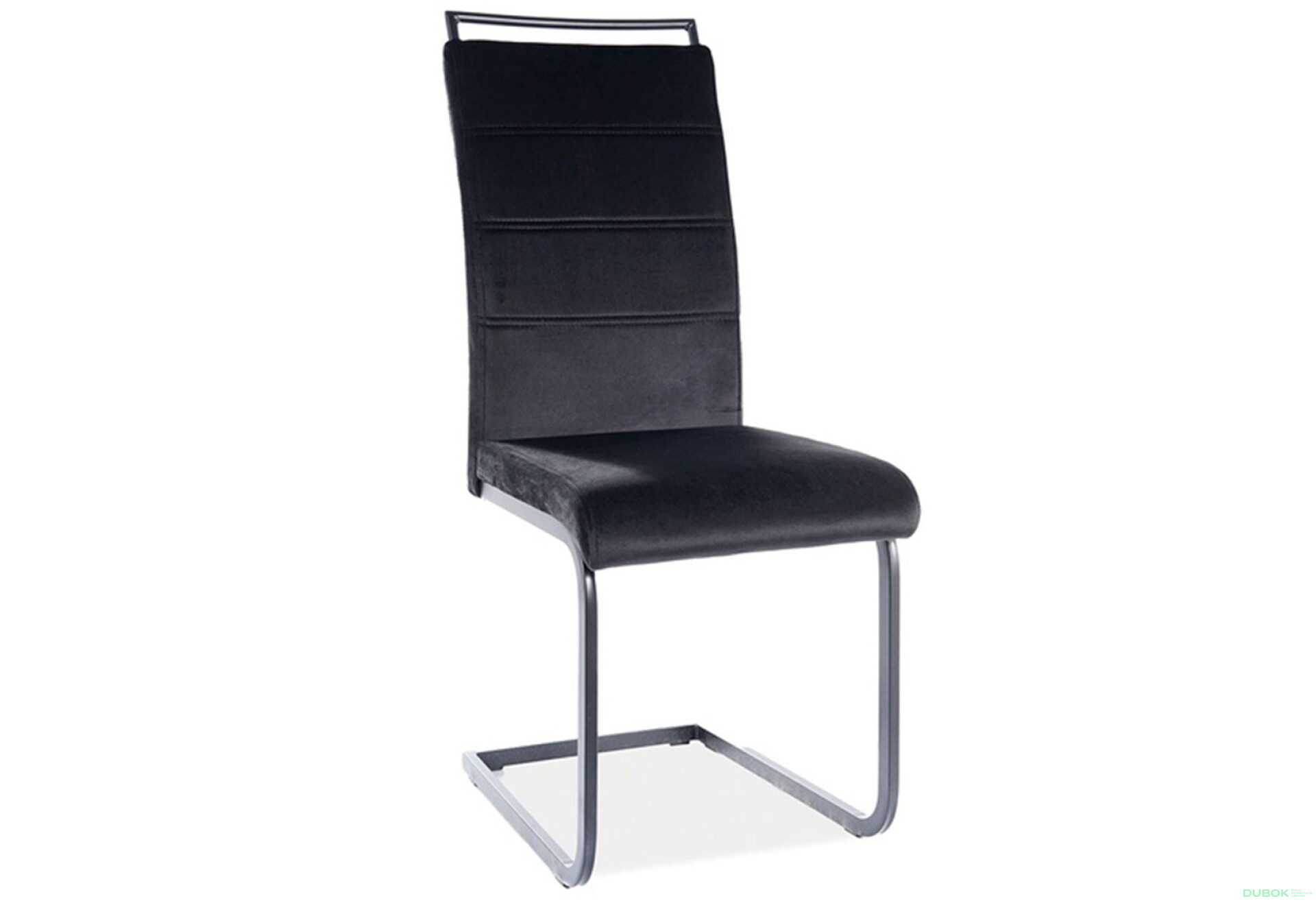 Fotografie 3 - Židle H-441 Velvet, černý 117, kov černá matná