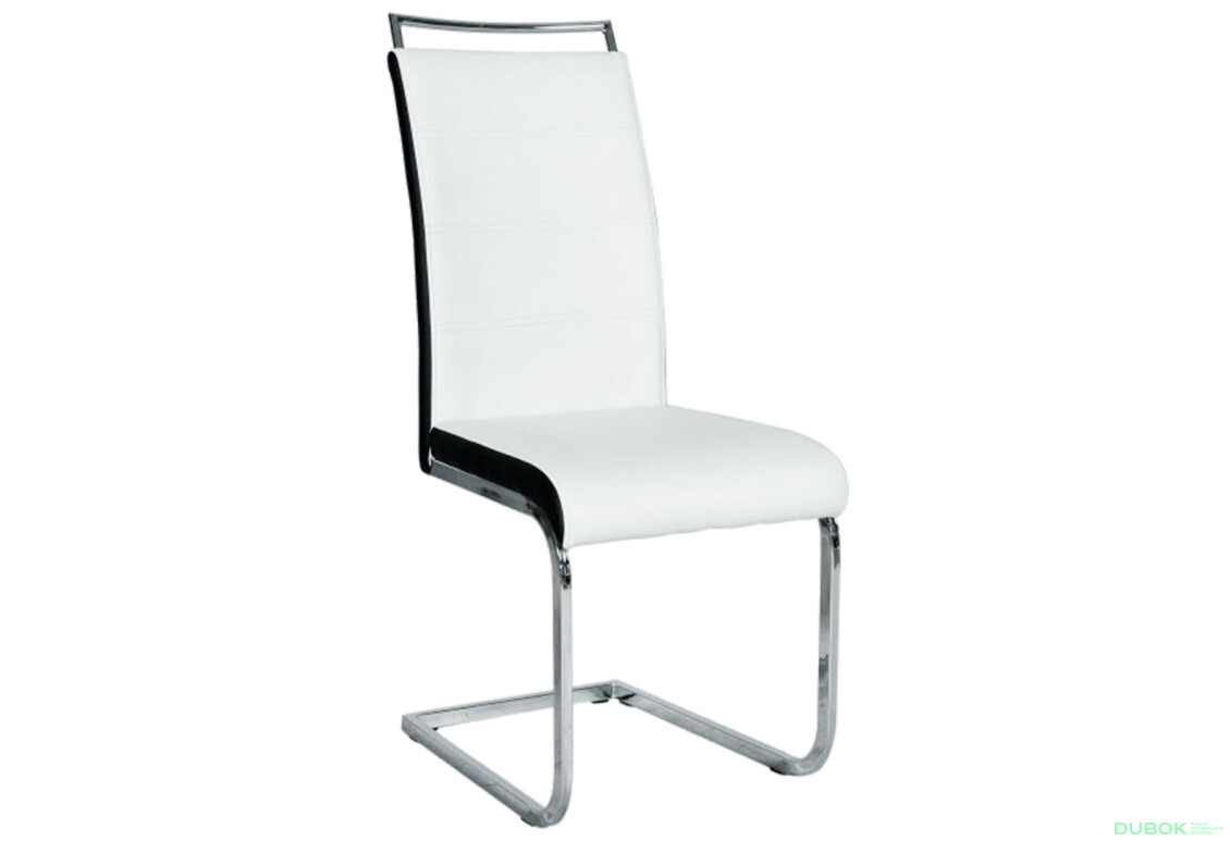 Fotografie 2 - Židle H-441 Chrome, ekokůže bílá + černé strany