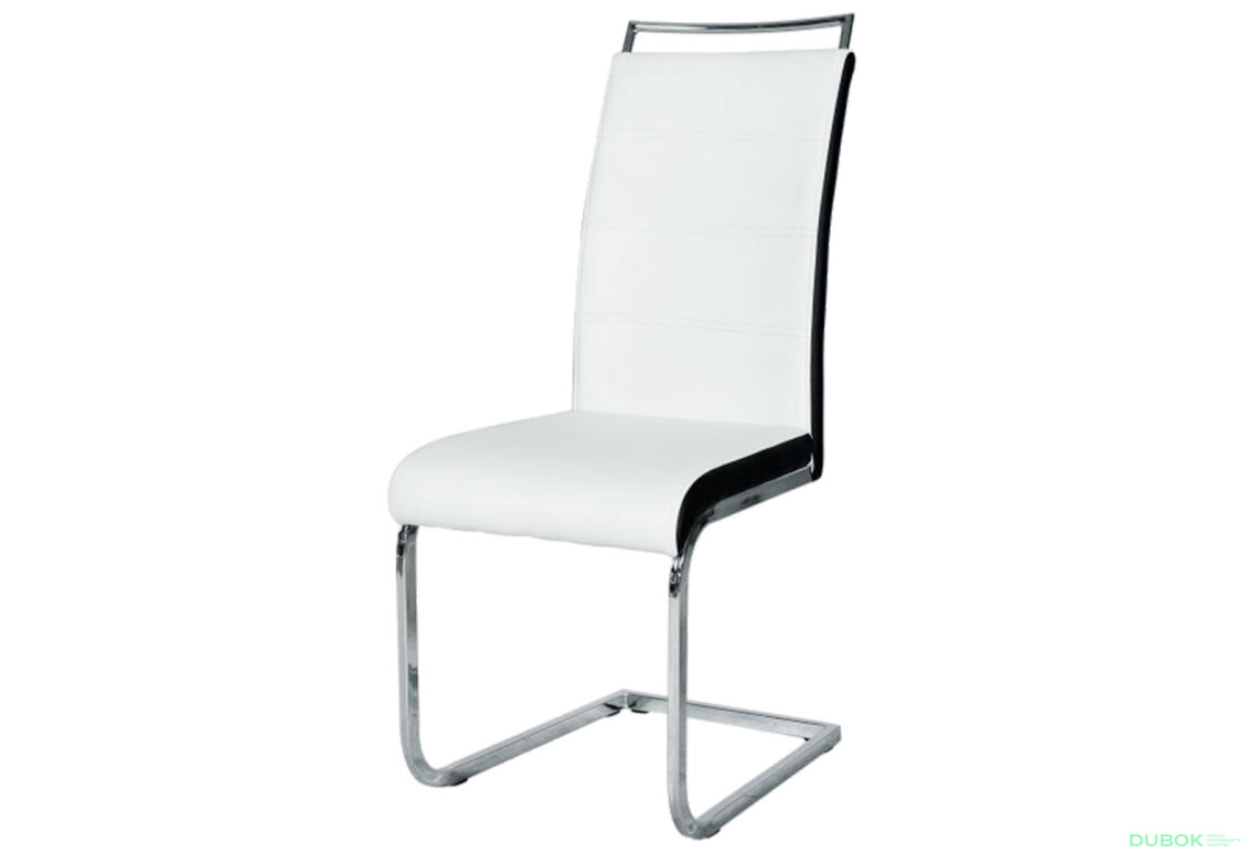 Židle H-441 Chrome, ekokůže bílá + černé strany
