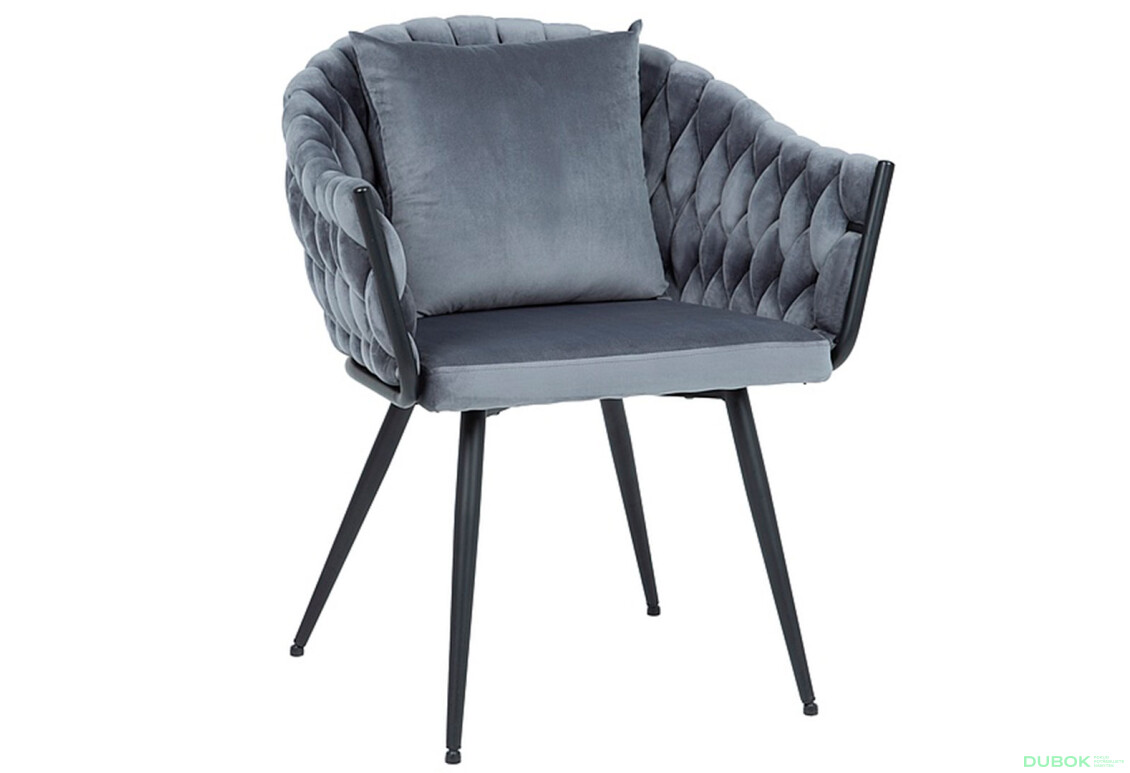 Fotografie 3 - Židle Nuvo Velvet šedý Bluvel 14, kov černá matná