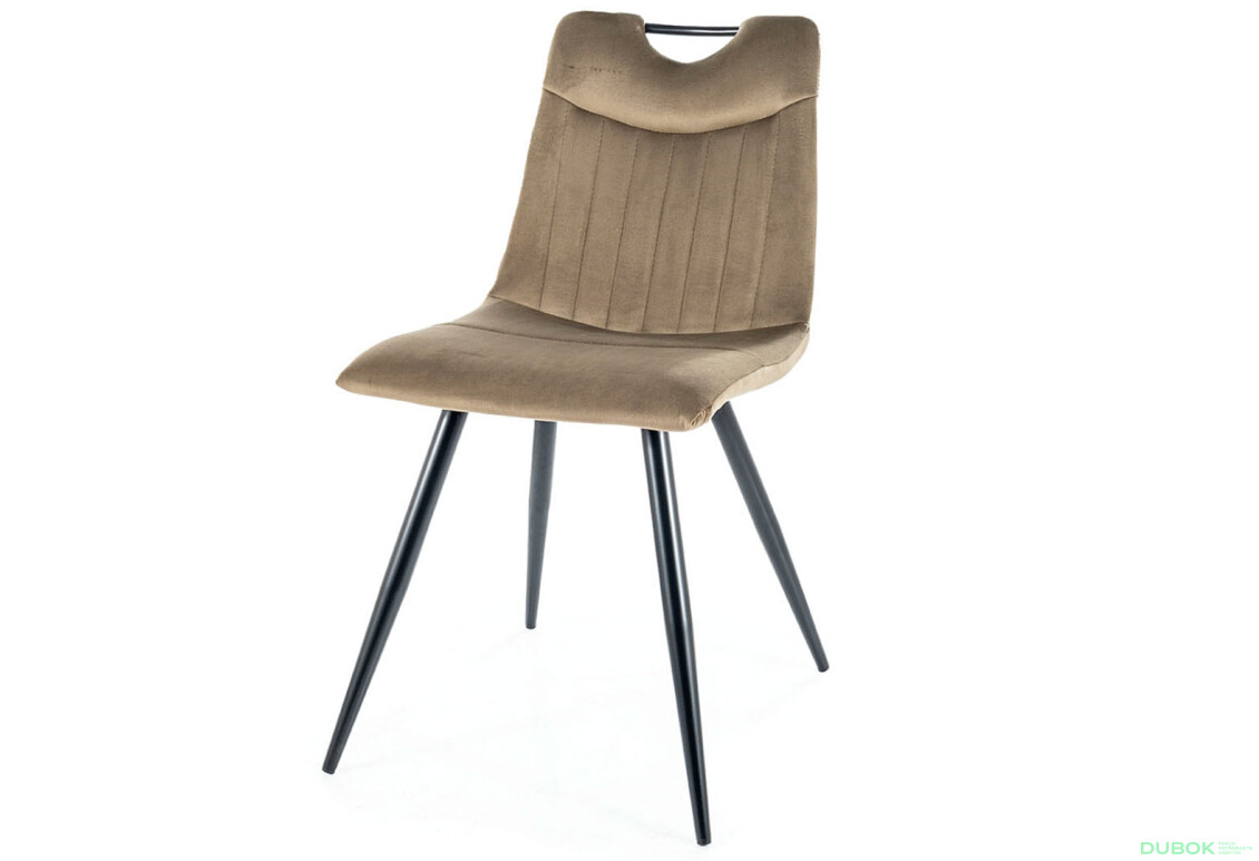 Židle Orfe Velvet olivový Bluvel 77, kov černá matná