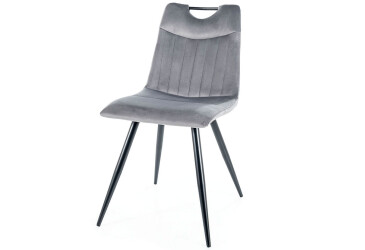 Židle Orfe Velvet šedý Bluvel 14, kov černá matná