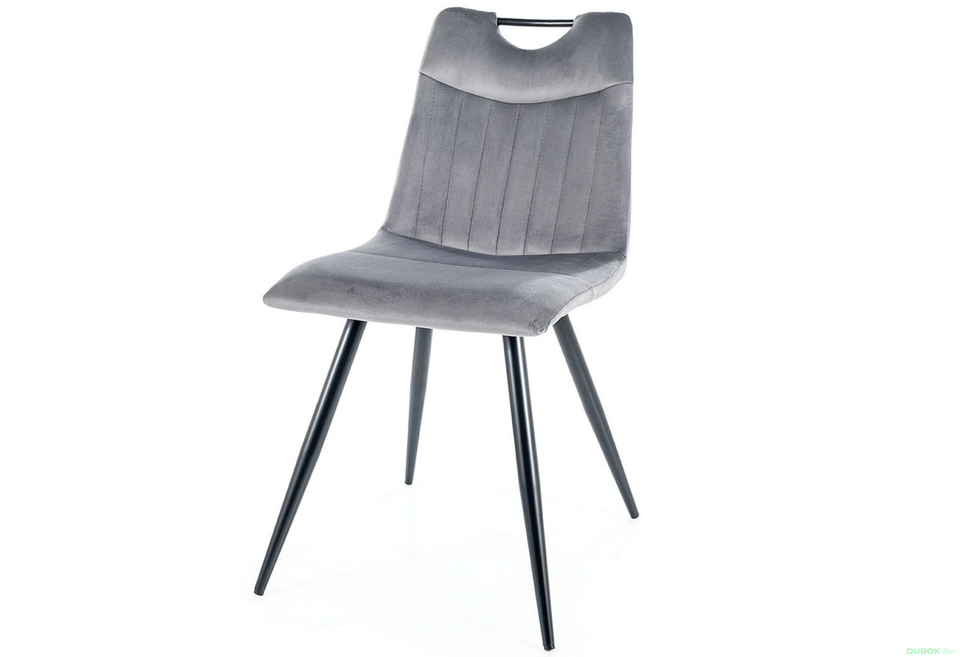 Fotografie 1 - Židle Orfe Velvet šedý Bluvel 14, kov černá matná