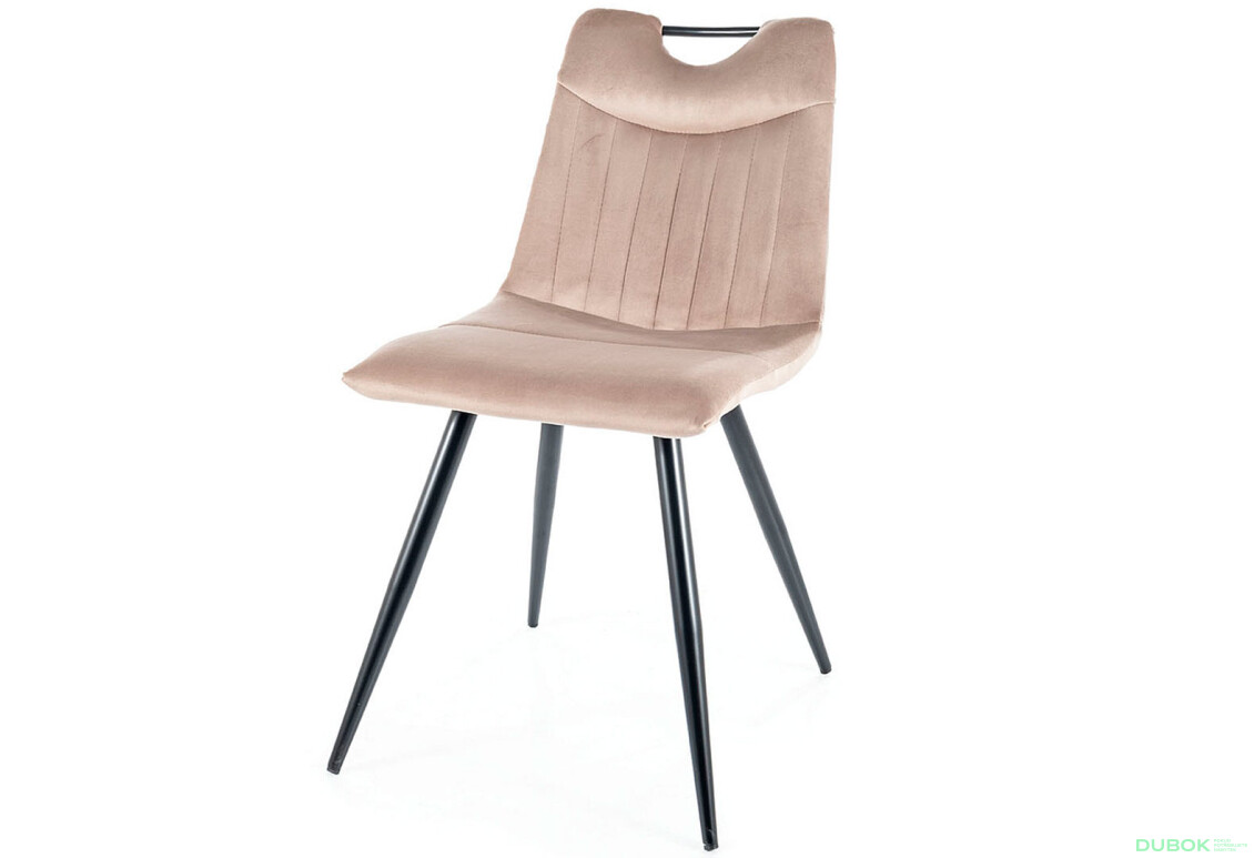 Židle Orfe Velvet tmavě béžový Bluvel 40, kov černá matná