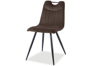 Židle Orfe Sztruks hnědý Fjord 47, kov černá matná