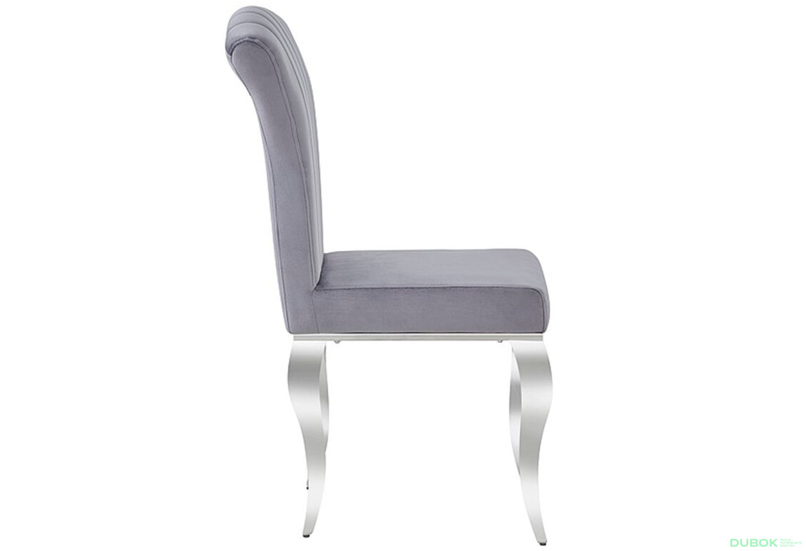 Fotografie 4 - Židle Prince Velvet, šedý 195 / nerezová ocel, chrom