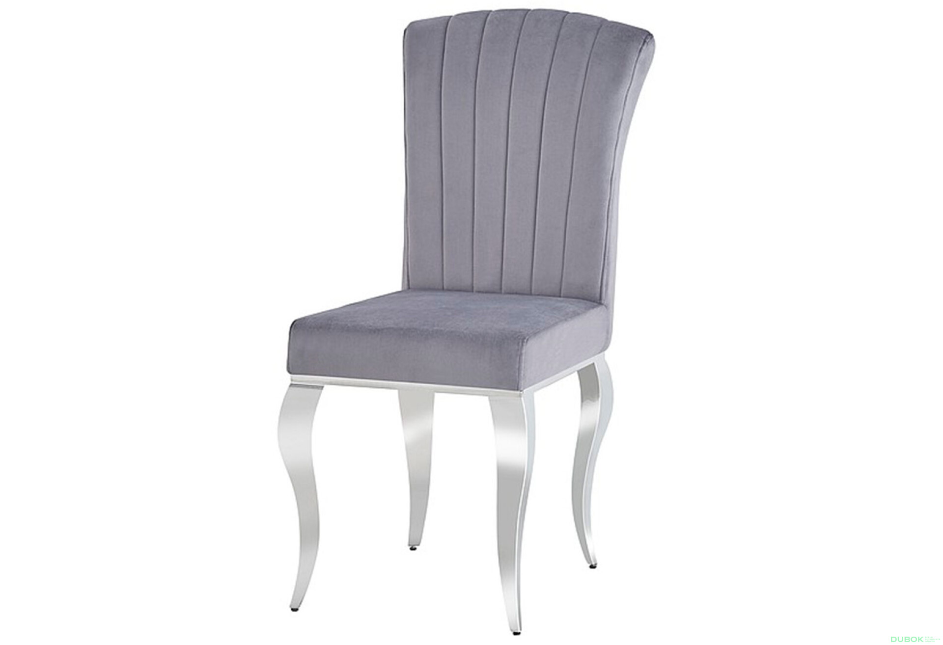 Fotografie 1 - Židle Prince Velvet, šedý 195 / nerezová ocel, chrom