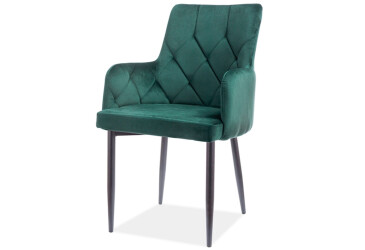Židle Ricardo Velvet zelený Bluvel 78, kov černá matná