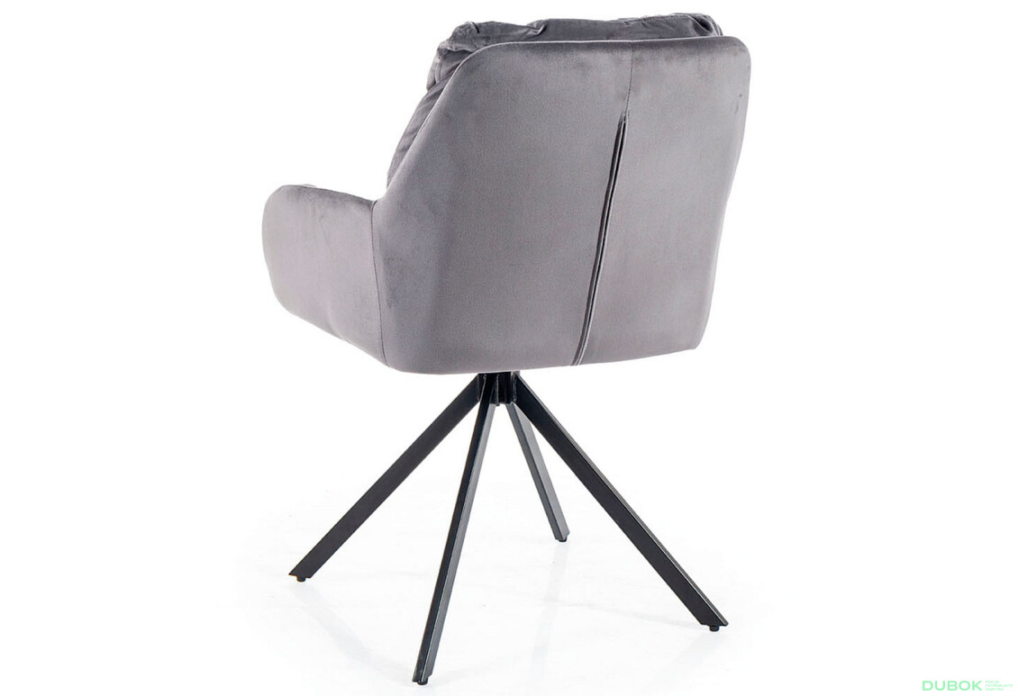 Fotografie 4 - Židle Spello Velvet šedý Bluvel 14, kov černá matná