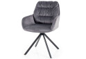 Fotografie 1 - Židle Spello Velvet šedý Bluvel 14, kov černá matná