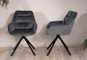 Fotografie 9 - Židle Spello Velvet šedý Bluvel 14, kov černá matná