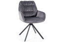 Fotografie 2 - Židle Spello Velvet šedý Bluvel 14, kov černá matná