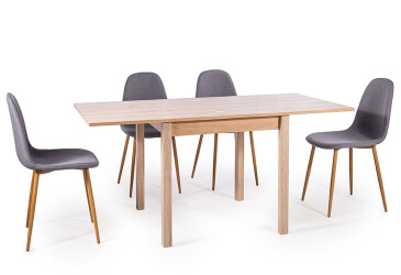 Stůl Flip 80(160)x80 + 4 židle Fox šedý 49