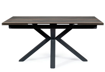 Stůl Columbus Keramický 160(240)x90 efekt dřeva hnědá / černá matná
