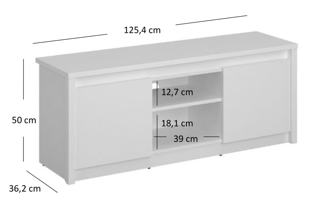 TV stolek 2d/125 bílý Erden - 3