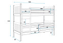 Fotografie 3 - Patrová postel Carino bílé 80x160 cm s matrací