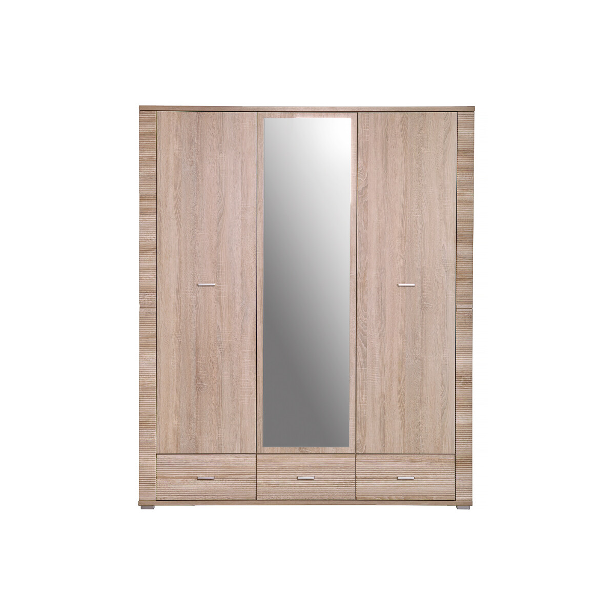 

Skříň třídveřová se zrcadlem a zásuvkami Gress 160x192x55 cm Dub sonoma