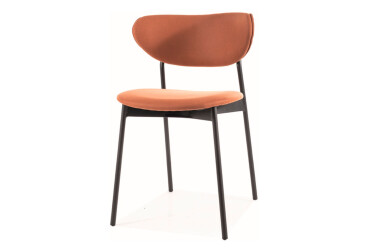 Židle Dan kov černá / oranžový tap.219