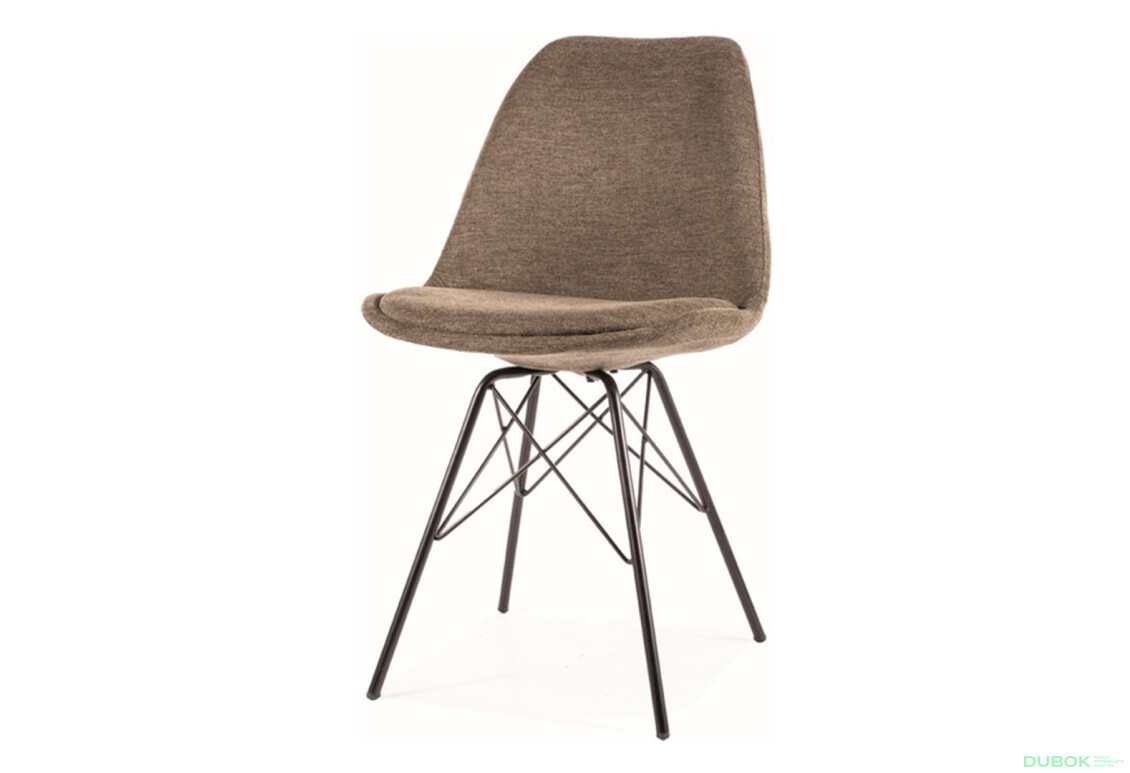Židle Ken Brego kov černá / olivový 77