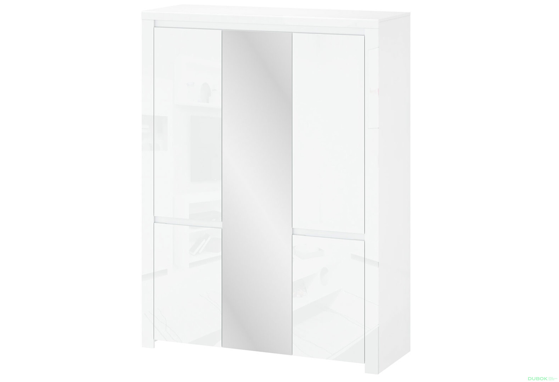 Фото 1 - Skříň se zrcadlem 5d bílý lesk Lingo