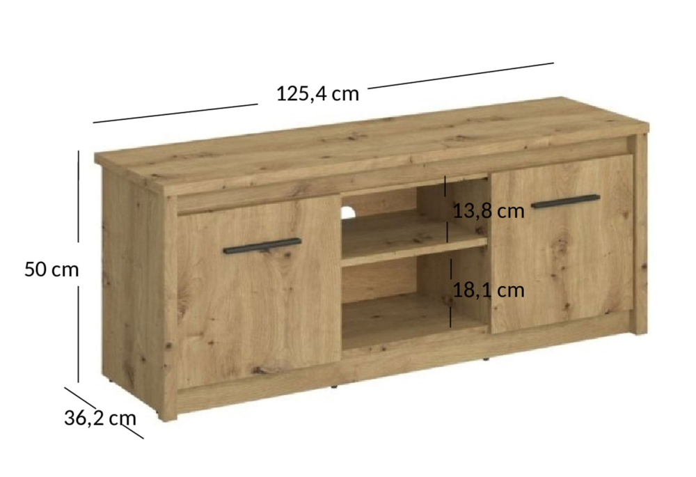 TV stolek 2d/125 dub artisan Ayson - další pohled