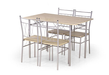 Faust set stůl + 4 židlí dub sonoma