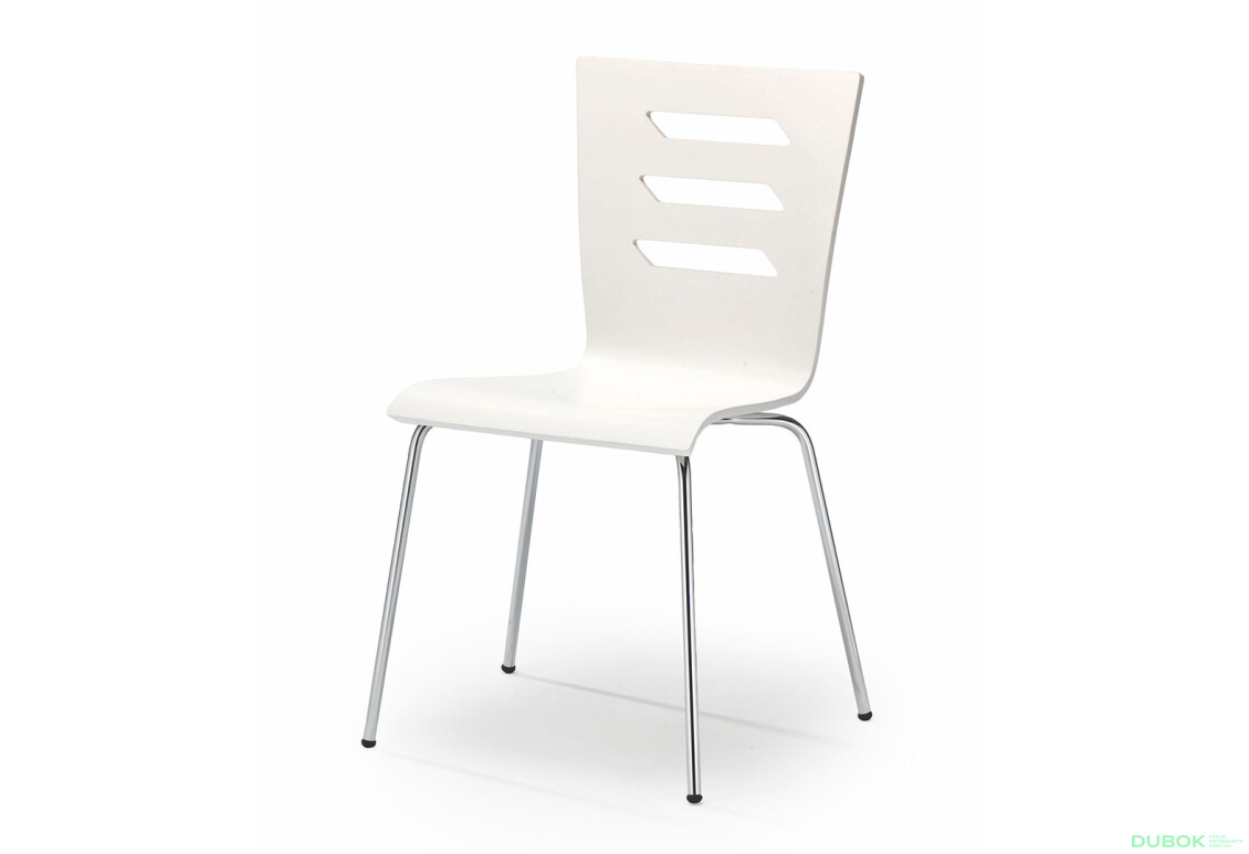 Židle K155 chrom, bílá ekokůže