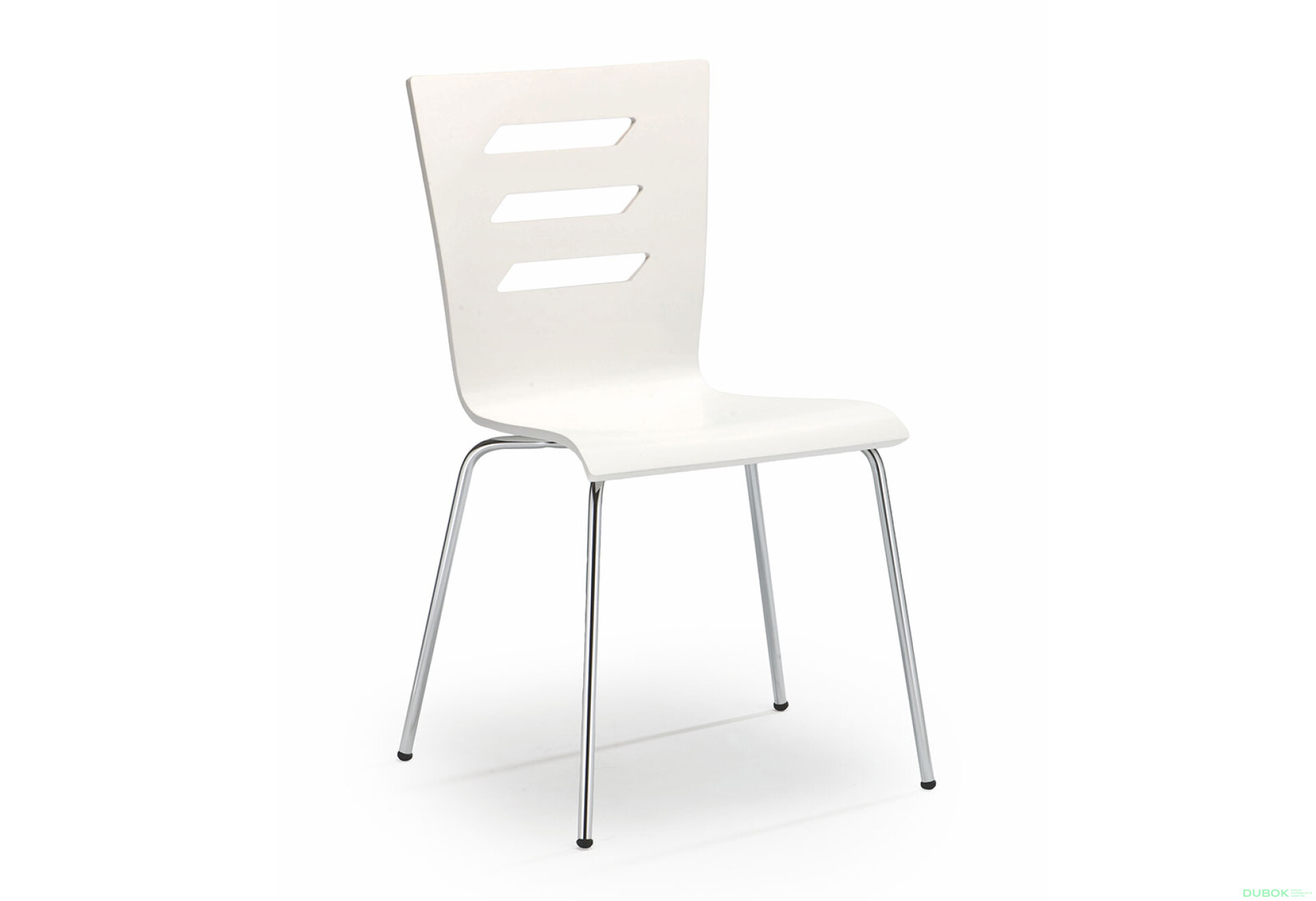 Фото 2 - Židle K155 chrom, bílá ekokůže