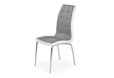 Židle K186 chrom, popelavě bílá ekokůže