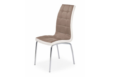 Židle K186 chrom, cappuccino-bílá ekokůže