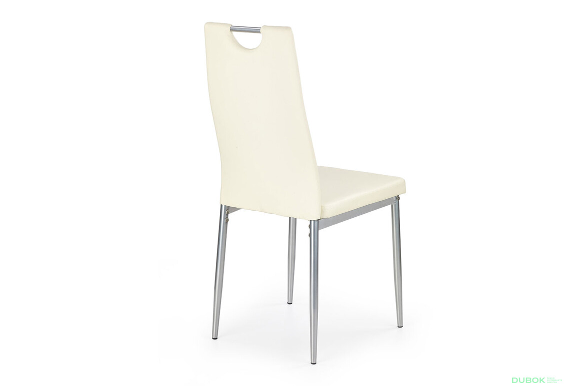 Фото 2 - Židle K202 chrom / krémová ekokůže