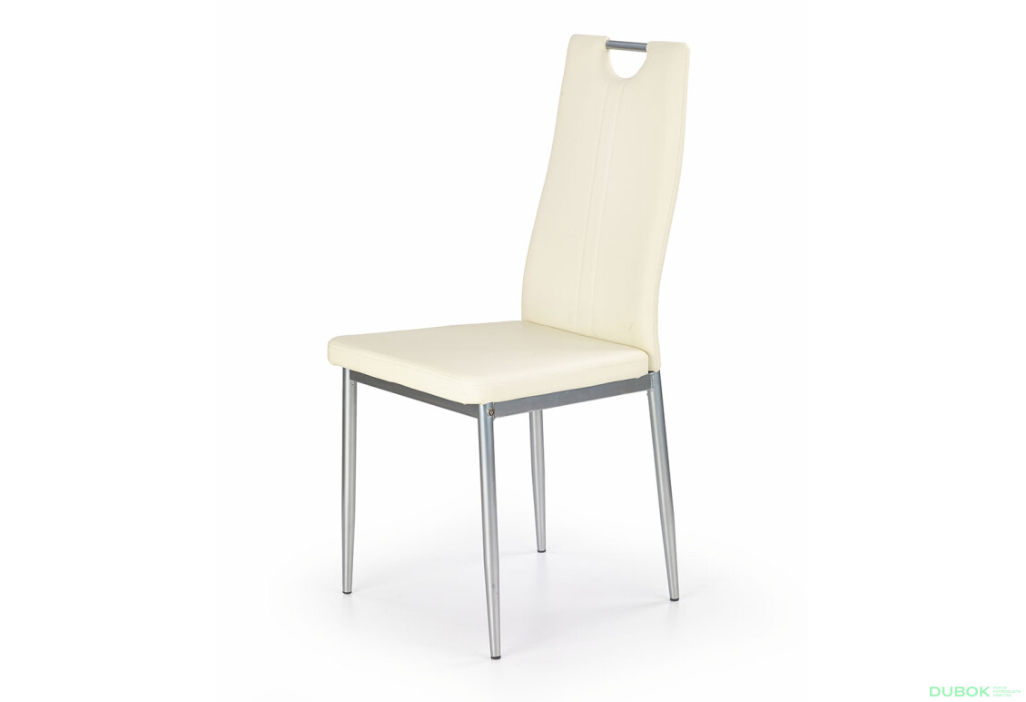 Židle K202 chrom / krémová ekokůže
