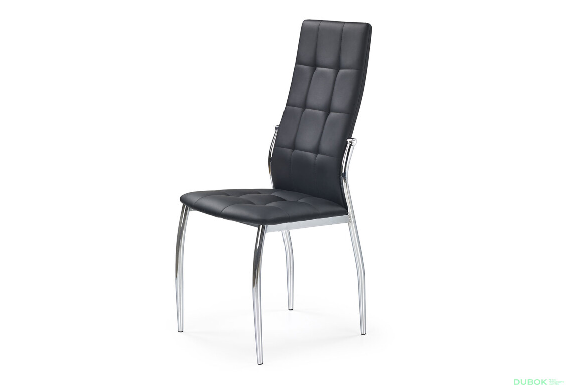 Židle K209 chrom / černá ekokůže