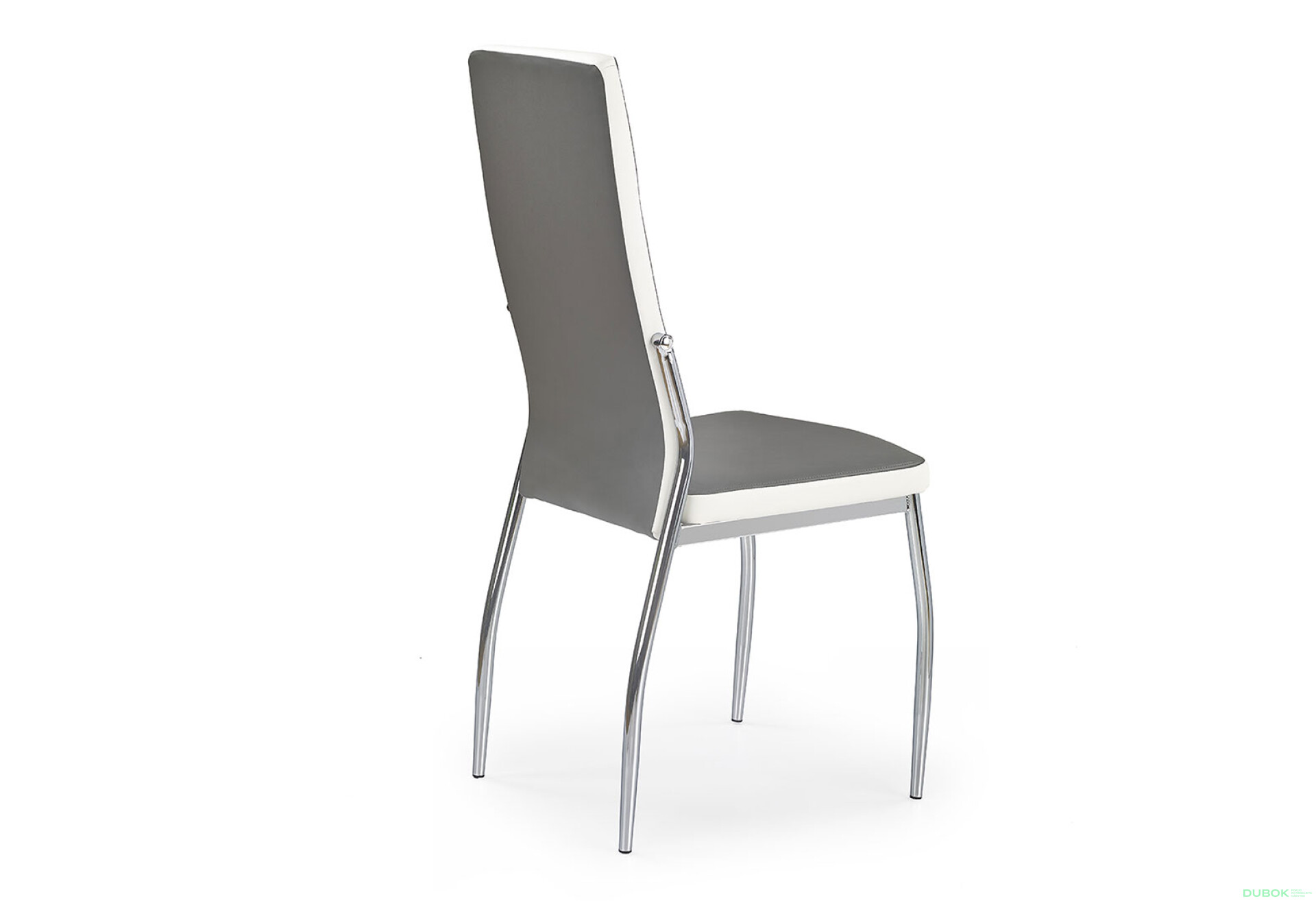 Фото 2 - Židle K210 chrom, ekokůže popel / bílý