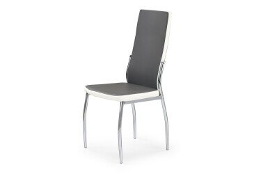 Židle K210 chrom, ekokůže popel / bílý