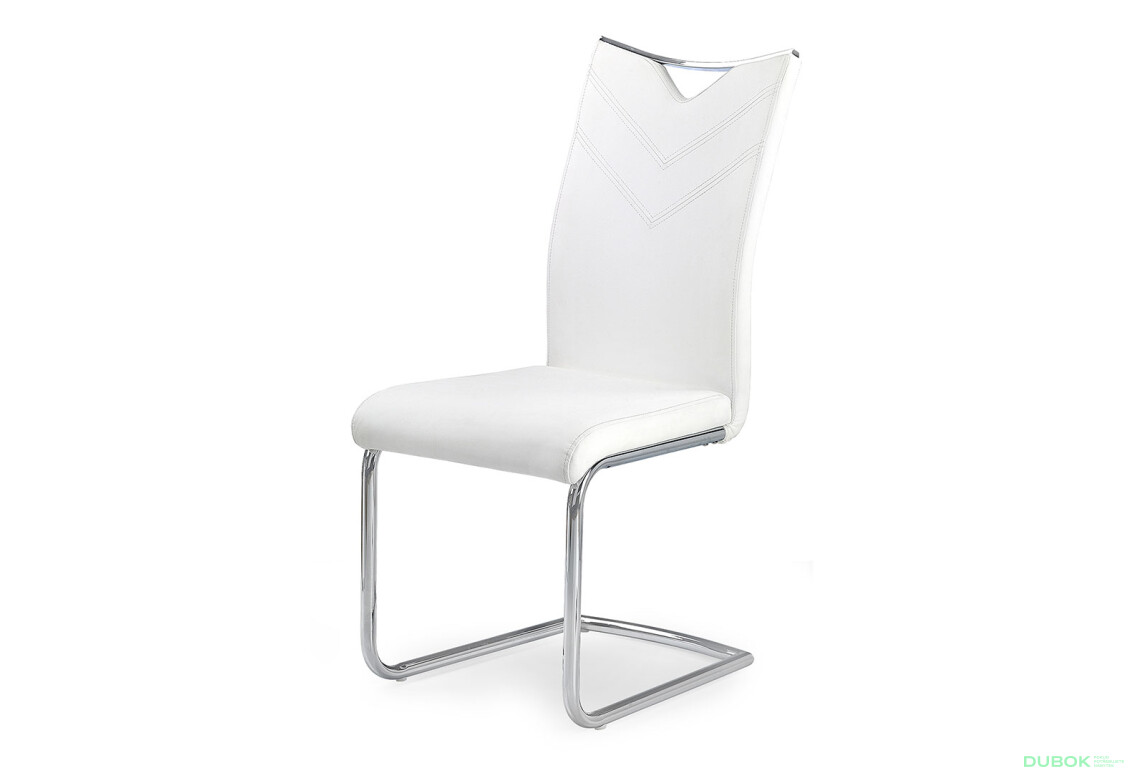 Židle K224 chrom / bílá ekokůže