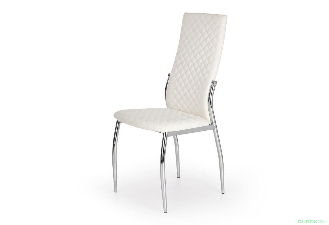 Židle K238 chrom / bílá ekokůže