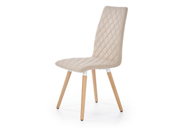 Židle K282 drewno / beżowa tkanina