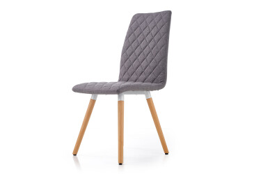 Židle K282 drewno / popielata tkanina