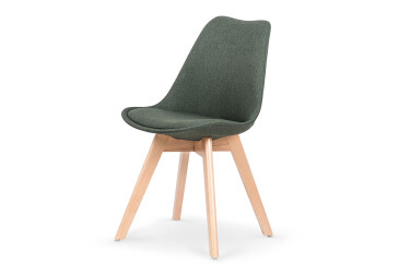 Židle K303 buk / tkanina tmavě zelený